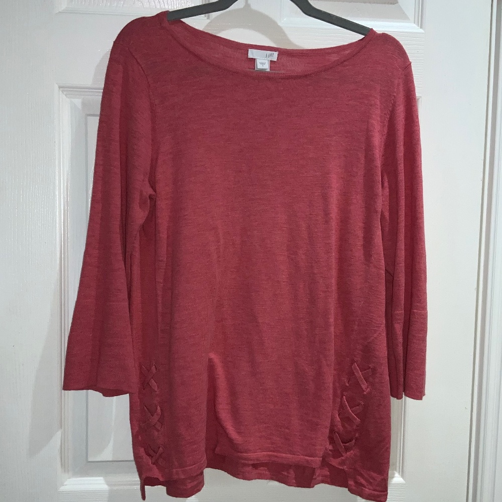 J. Jill cotton tunic Sz S criss cross lace up detail